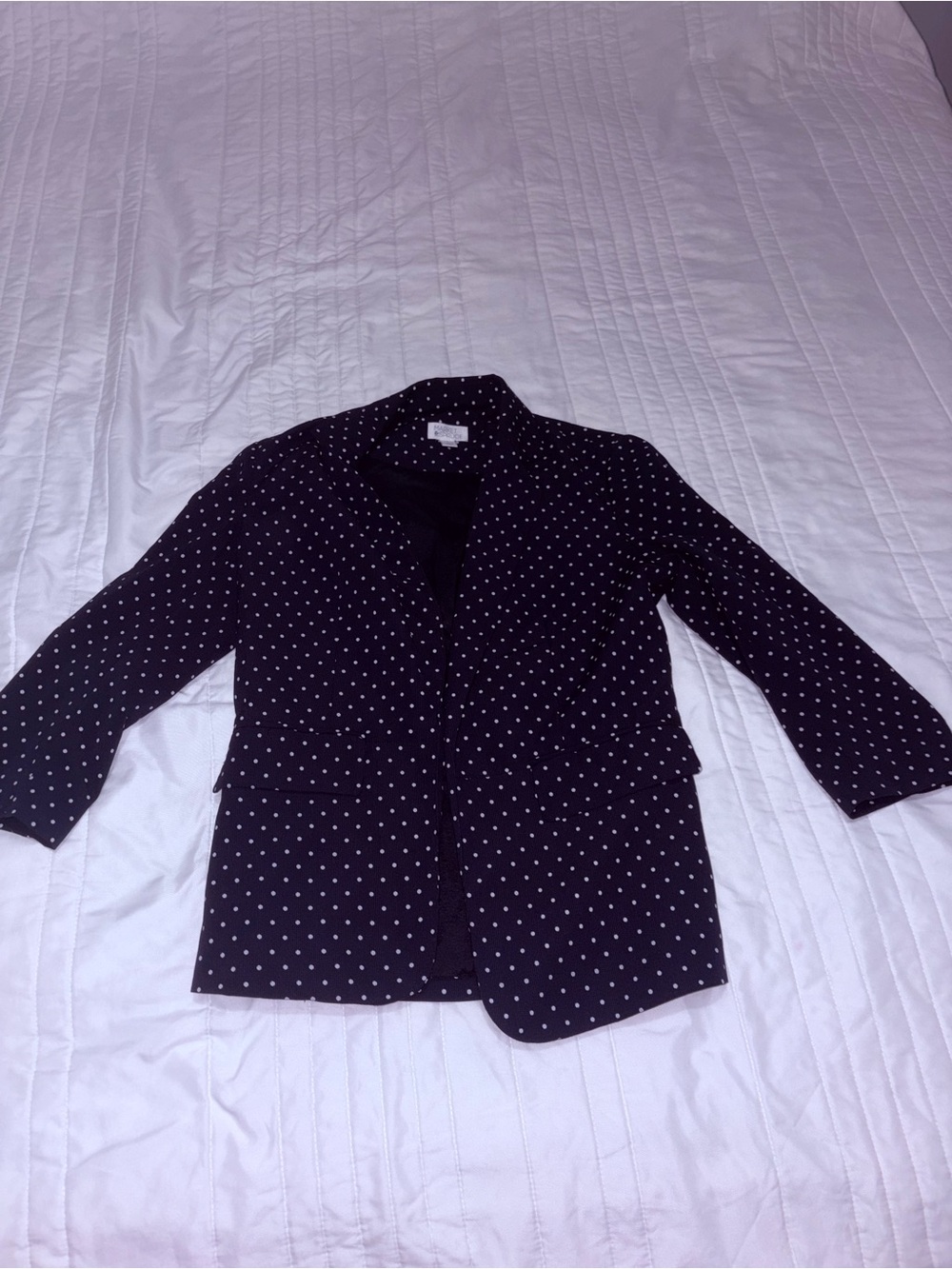 Market & Spruce Black Blazer with White Polka Dots